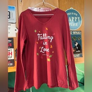 Life Is Good Red Long Sleeve Tee - Falling in Love